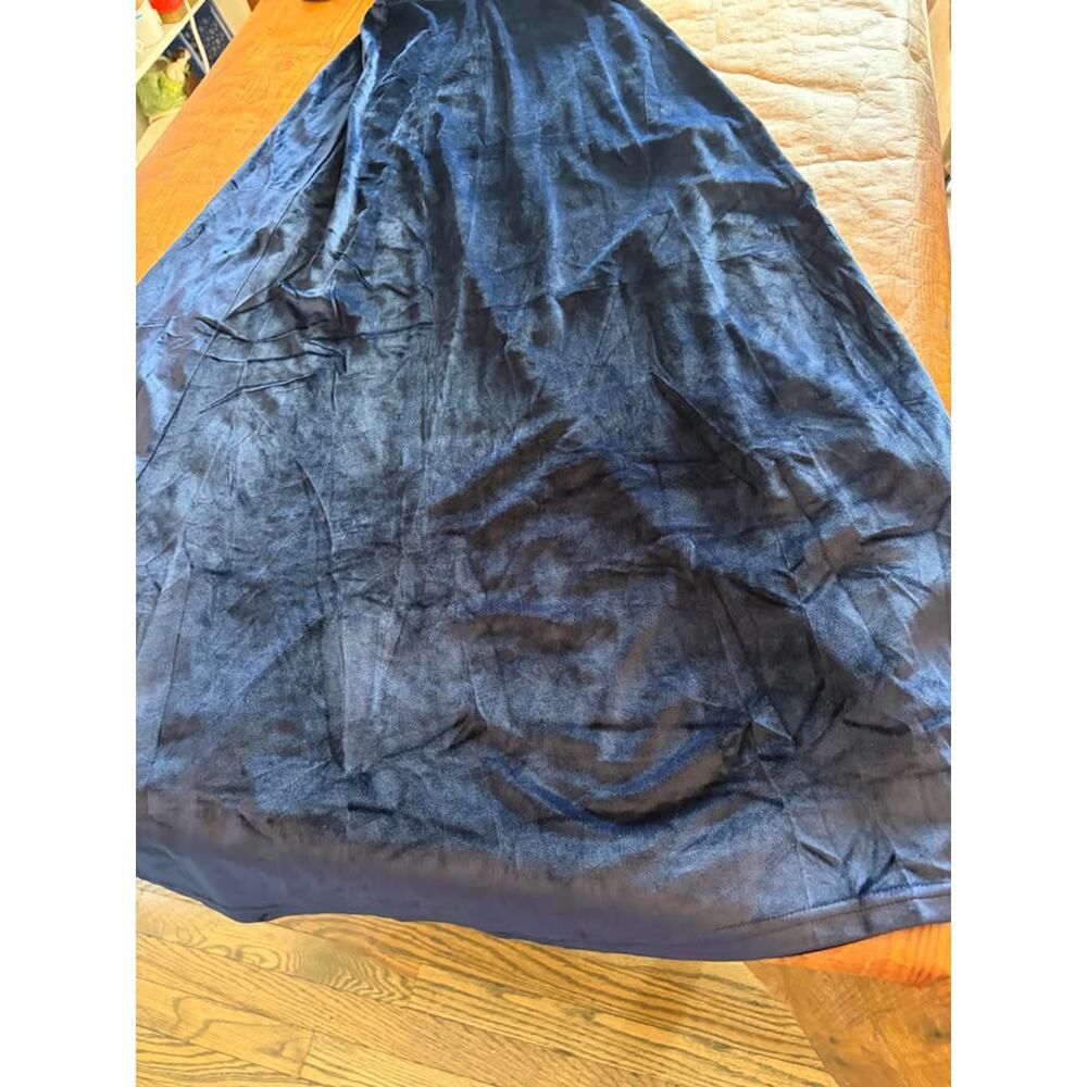Sz S - NEW Lulus Blue Velvet Maxi Dress - Picture 5 of 7